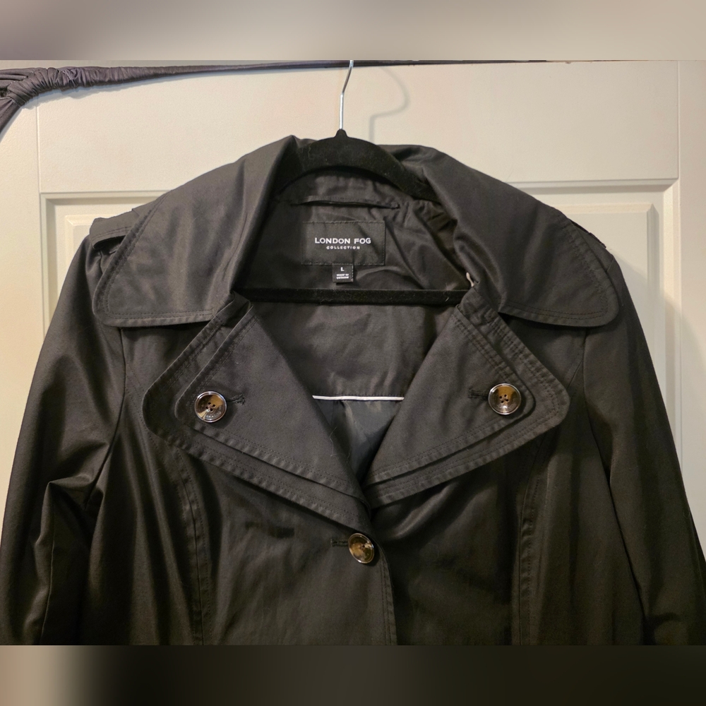 Women's London Fog Hooded Trench Coat - Picture 2 of 9